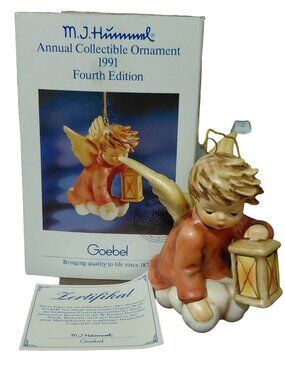 M.J. Hummel 1991 Annual Christmas Ornament Angelic Guide Fourth Edition Vtg